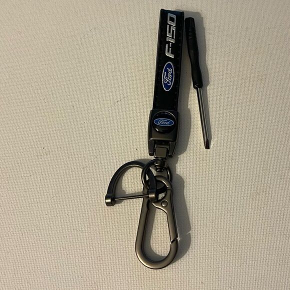 Ford F-150 key fob Keychain in black leather NWT - Picture 2 of 4
